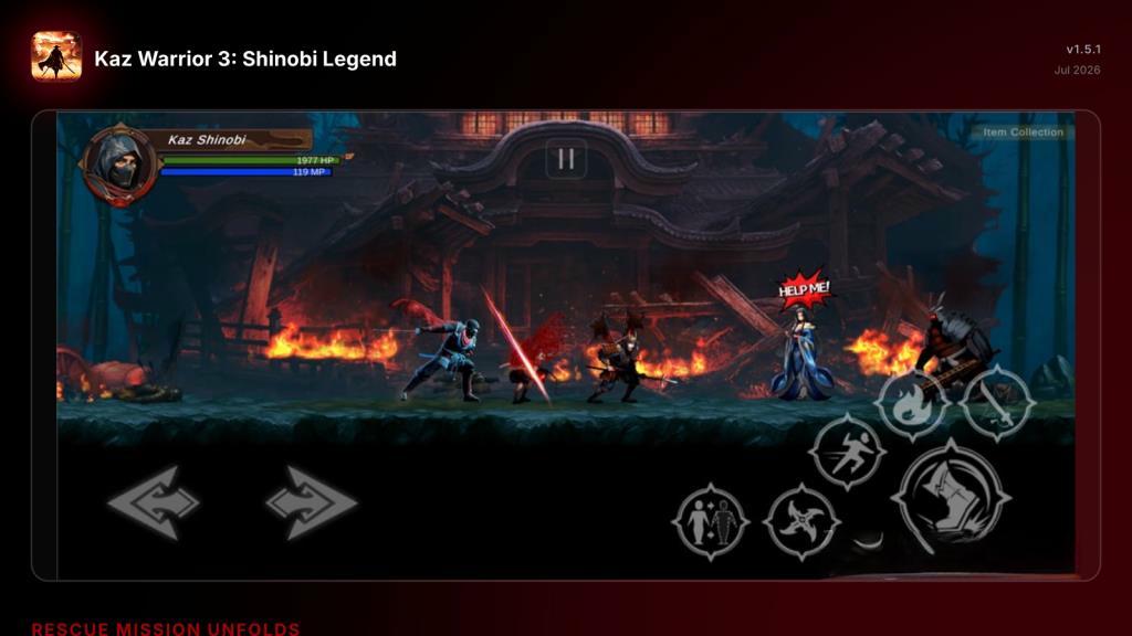《卡兹武士3:忍者传奇》v1.88.1,可使用剑术、手里剑、喷火等多种忍者技能的华丽画面横版动作游戏 《卡兹武士3:忍者传奇》v1.88.1,可使用剑术、手里剑、喷火等多种忍者技能的华丽画面横版动作游戏