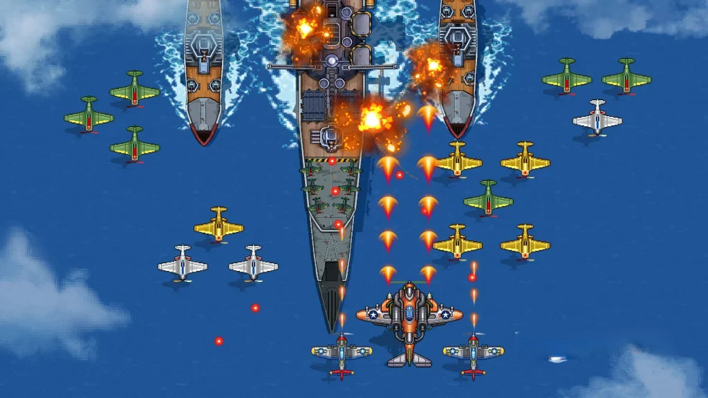 《空战1945》v15.42，二战题材的街机风格竖版弹幕射击游戏