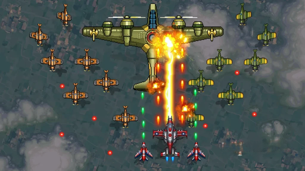 《空战1945》v15.42，二战题材的街机风格竖版弹幕射击游戏