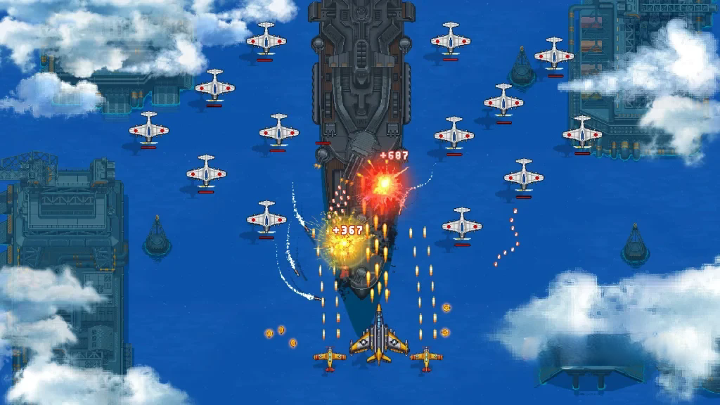 《空战1945》v15.42，二战题材的街机风格竖版弹幕射击游戏