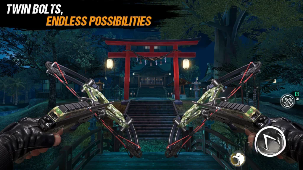 《忍者信条2》v1.2.1，使用弓箭等武器执行狙击暗杀的第一人称3D动作射击游戏