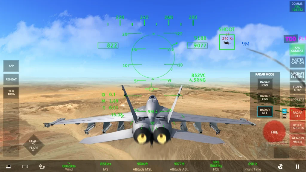 《真实空战模拟器》v1.1.1，硬核战斗机模拟驾驶空战射击手游