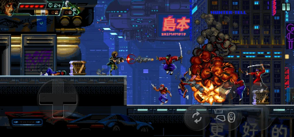《暴徒猎手》v1.21，steam特别好评的类魂斗罗精美像素风横版动作射击游戏