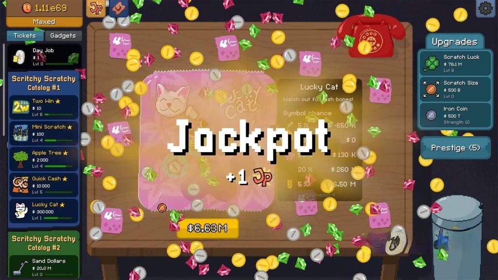 《刮个爽》v1.1.18，steam特别好评的像素风超爽解压刮刮乐游戏