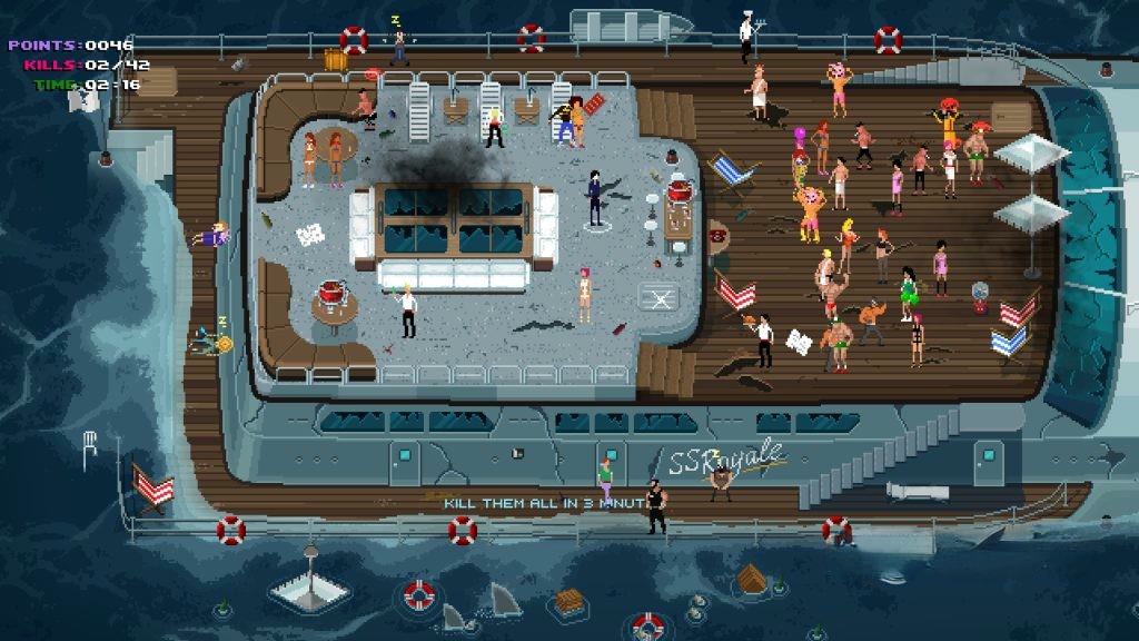 《疯狂派对》汉化版，Steam特别好评的像素风策略潜行暗杀游戏