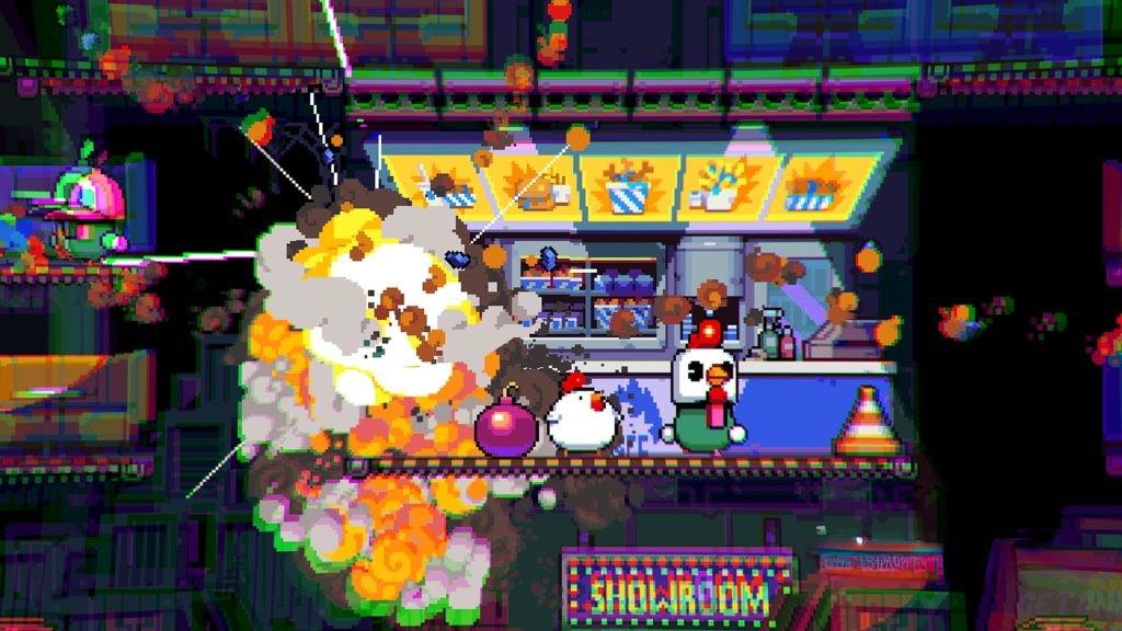 《炸弹鸡》v44，Steam特别好评的像素风横版动作解谜游戏