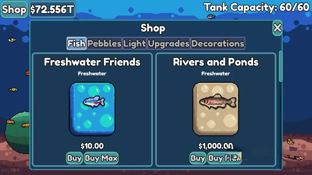 《轻松水族馆》v1.1.1， steam特别好评的像素风放置模拟游戏