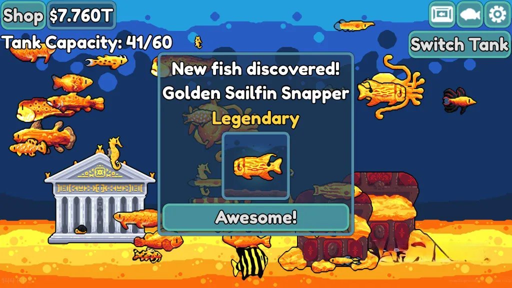 《轻松水族馆》v1.1.1， steam特别好评的像素风放置模拟游戏