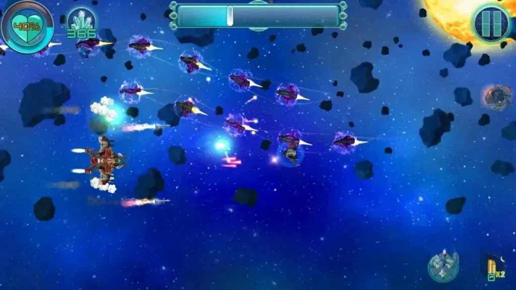 《战犬：太空射击》v1.2.9，科幻太空为背景的横版动作射击游戏
