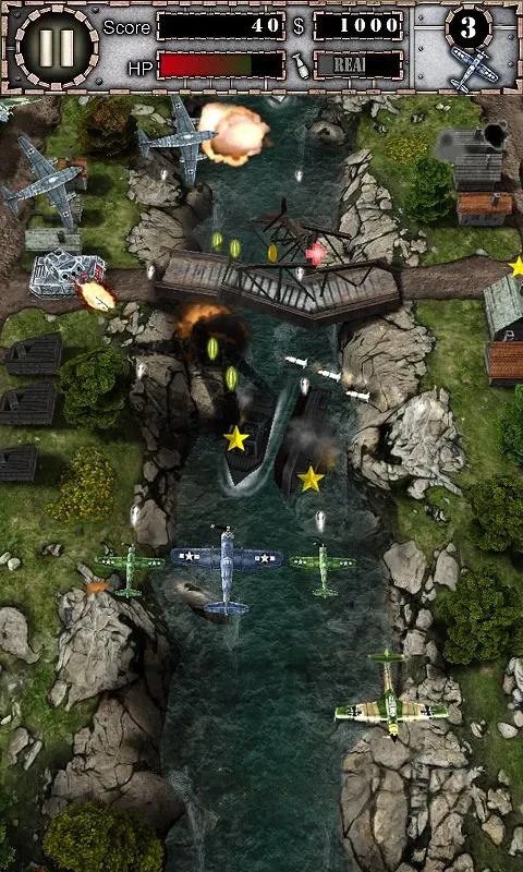 《致命空袭1 HD》v1.4.1高清修复版，3D竖版飞行射击游戏