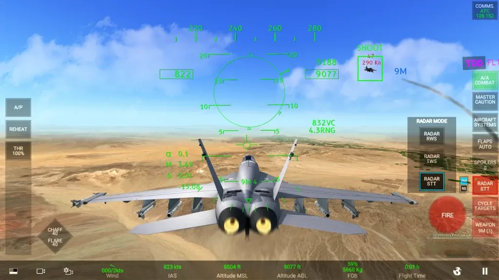 《真实空战模拟器》v1.1.1，硬核战斗机模拟驾驶空战射击手游