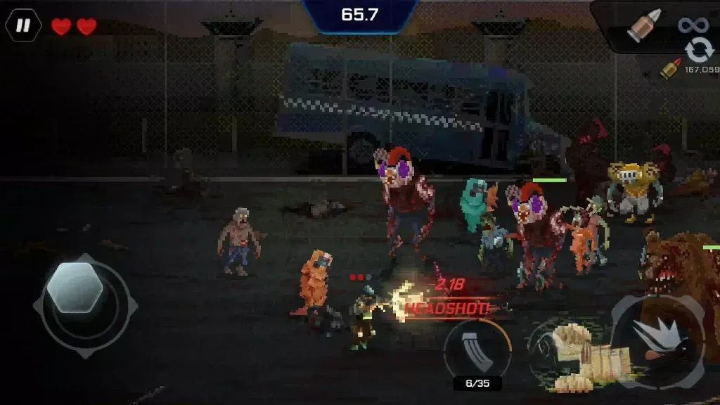 《爆头僵尸防御》v1.0.0，像素风2D横版生存动作射击游戏