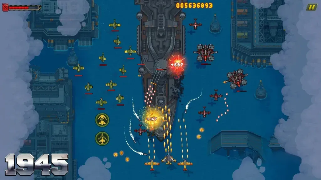 《空战1945》v15.42，二战题材的街机风格竖版弹幕射击游戏