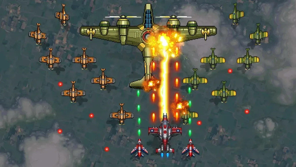 《空战1945》v15.42，二战题材的街机风格竖版弹幕射击游戏