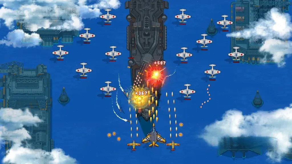 《空战1945》v15.42，二战题材的街机风格竖版弹幕射击游戏