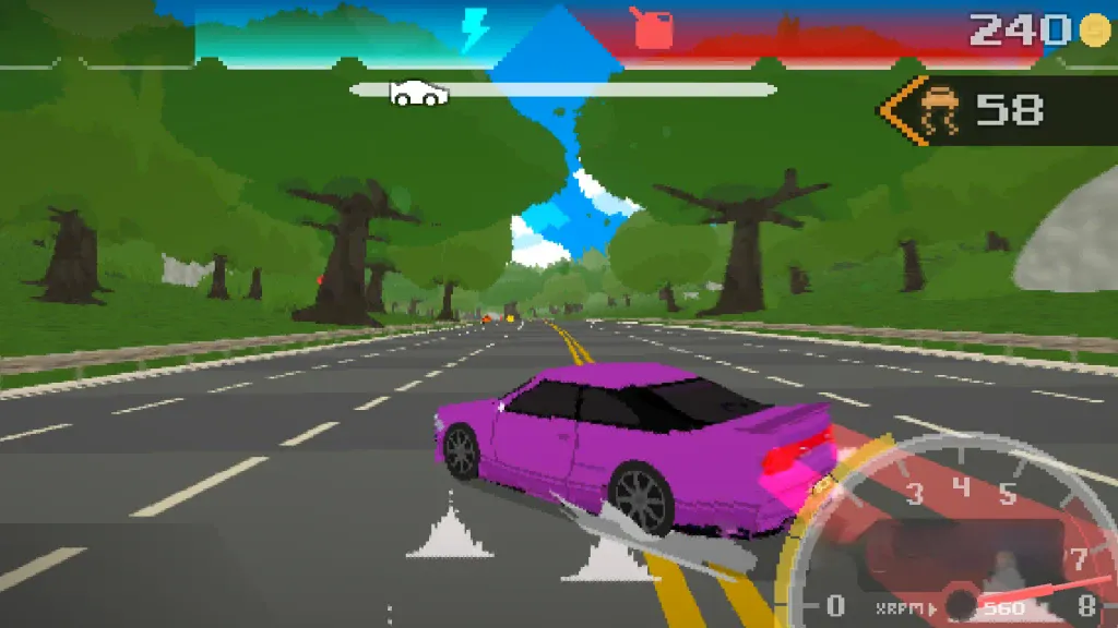 《永远的纽多里》v1.2.4，steam特别好评的3D像素风复古街机赛车游戏