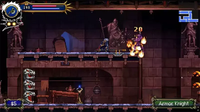 《恶魔城：黑暗遗迹》v1.0.0，原汁原味的高品质恶魔城同人游戏，以《恶魔城：黑暗诅咒》赫克特为主角的2D横版动作游戏