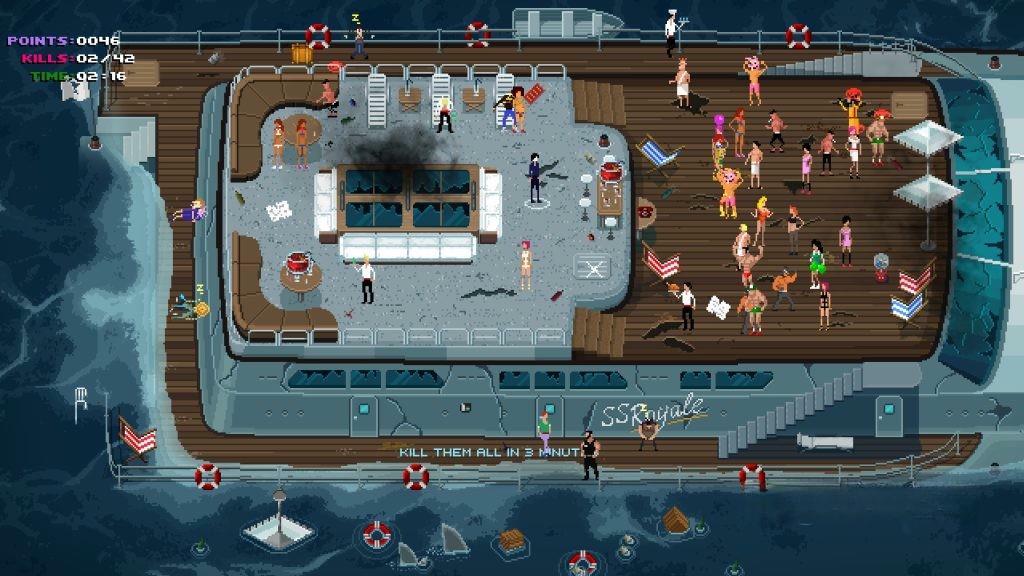 《疯狂派对》汉化版，Steam特别好评的像素风策略潜行暗杀游戏
