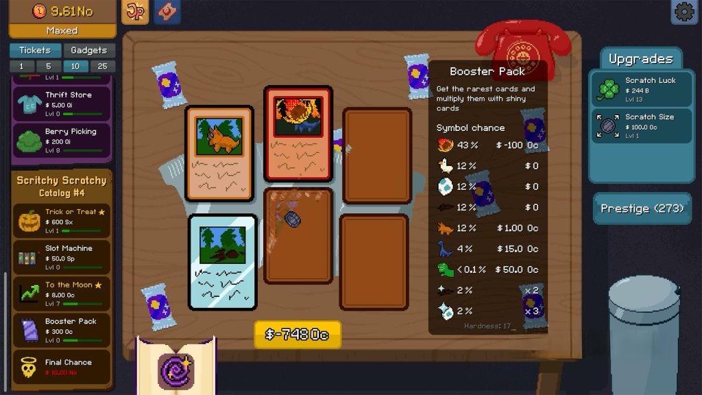 《刮个爽》v1.1.18，steam特别好评的像素风超爽解压刮刮乐游戏