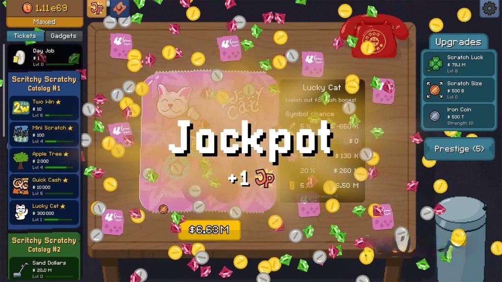 《刮个爽》v1.1.18，steam特别好评的像素风超爽解压刮刮乐游戏
