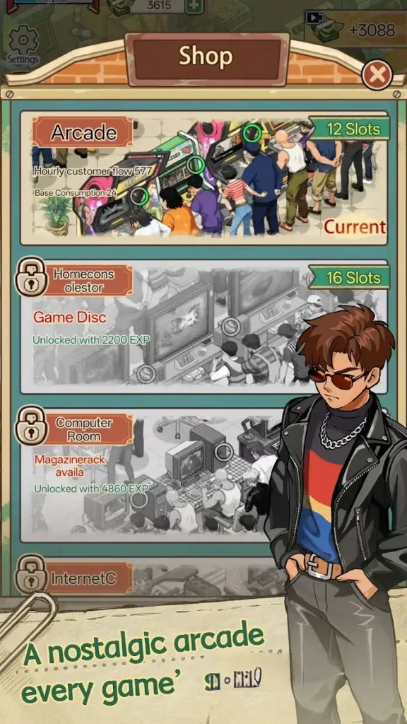 《复古街机大亨》v1.0.22，到90年代街机厅当老板的模拟经营游戏