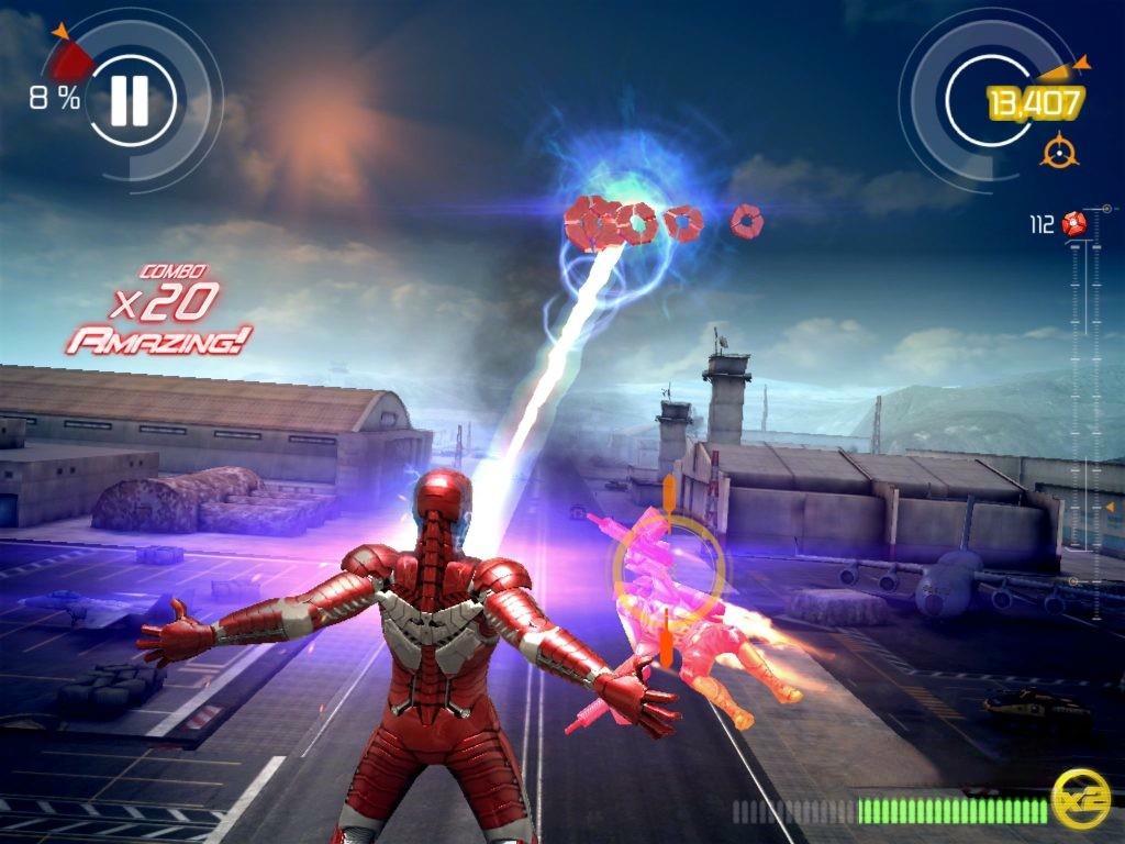 《钢铁侠3》高特效版，同名电影改编的超级英雄3D飞行射击游戏